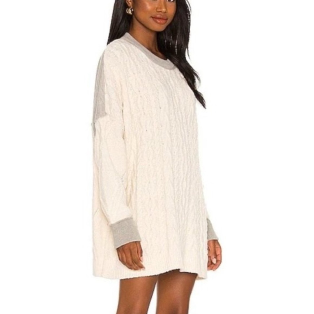 Free People Cream and Gray Olympia Tunic Sweater - Picture 6 of 14